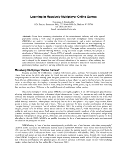 Learning in Massively Multiplayer Online Games