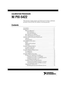 NI PXI-5422 Calibration Procedure