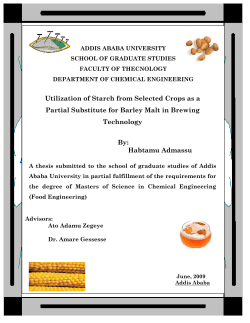 Utilization of Starch from Selected Crops as a Partial Substitute for