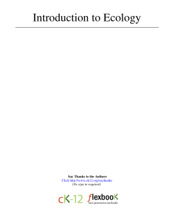 1 Introduction to Ecology