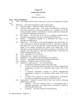 Chapter 96. Employment Security. - North Carolina General Assembly