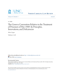 The Geneva Convention Relative to the Treatment of Prisoners of