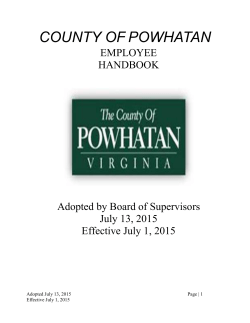 Employee Manual - Powhatan County
