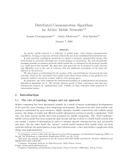 Distributed Communication Algorithms for Ad-hoc Mobile