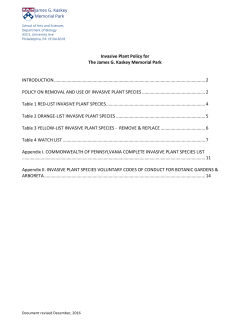Invasive Plant Policy - Department of Biology