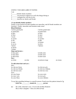 UNITE 5 VOCABULAIRE ET NOTES