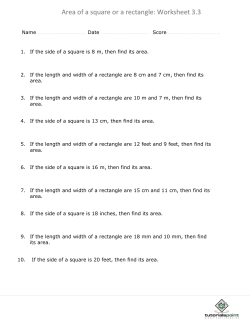 Area of a square or a rectangle: Worksheet 3.3