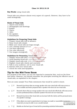 Tip for the Mid-Term Exam