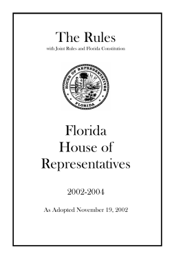 The Rules Florida House of Representatives