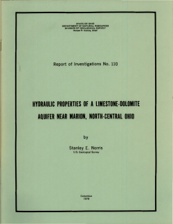 hydraulic properties of a limestone&middot; dolomite aquifer near marion