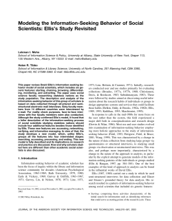 Modeling the information-seeking behavior of social scientists: Ellis`s