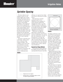 Irrigation Notes: Sprinkler Spacing