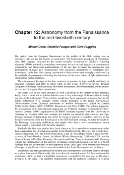Astronomy from the Renaissance to the mid-twentieth century