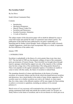 Has Socialism Failed? - South African History Online