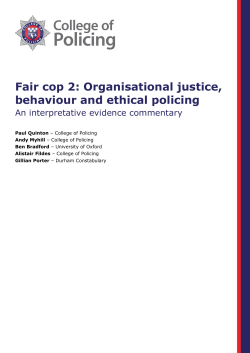 Fair cop 2 - College of Policing`s What Works Centre