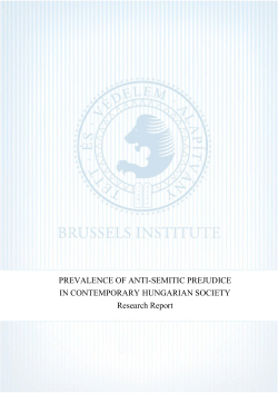 PREVALENCE OF ANTI-SEMITIC PREJUDICE IN