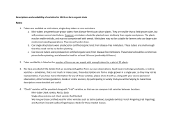 Descriptions and availability of varieties for 2013 on