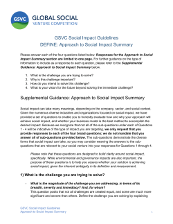 Approach to Social Impact Summary