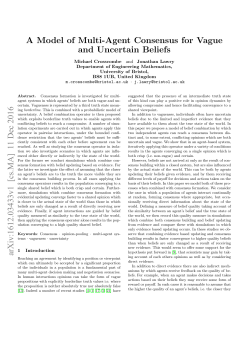 A Model of Multi-Agent Consensus for Vague and Uncertain Beliefs
