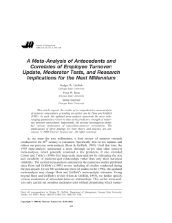 A Meta-Analysis of Antecedents and Correlates of Employee