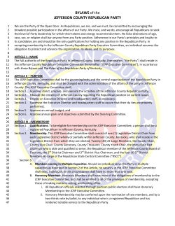 New Bylaws of the Jefferson County Republican Party