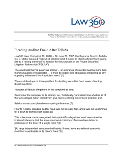 Pleading Auditor Fraud After Tellabs