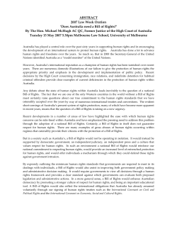 Does Australia need a Bill of Rights?