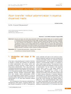 Atom transfer radical polymerization in aqueous