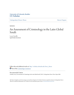 An Assessment of Criminology in the Latin Global South