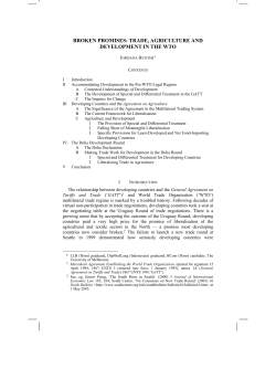 broken promises: trade, agriculture and development in the wto