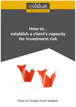 How to... establish a client`s capacity for investment risk