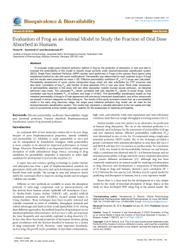Evaluation of Frog as an Animal Model to Study the Fraction of Oral