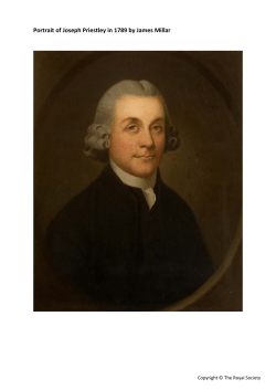 Portrait of Joseph Priestley in 1789 by James Millar