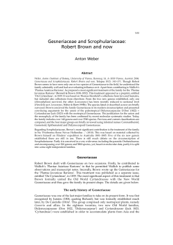 Gesneriaceae and Scrophulariaceae: Robert Brown