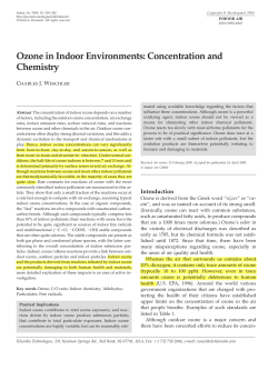 Ozone in Indoor Environments: Concentration and Chemistry