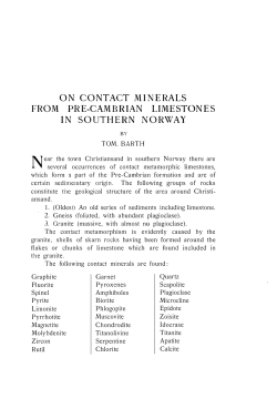on contact minerals from pre-cambrian limestones in southern norway