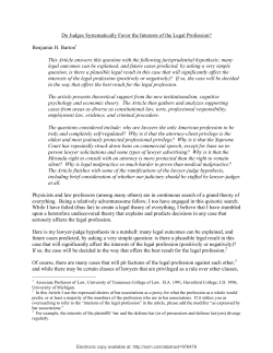 Do Judges Systematically Favor the Interests of the Legal Profession