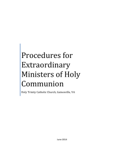 Procedures for Extraordinary Ministers of Holy Communion