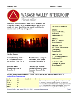 February 2013 Volume 4 - Issue 2 Wabash Valley Intergroup