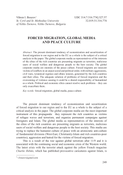 forced migration, global media and peace culture