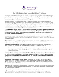 Definition of Plagiarism