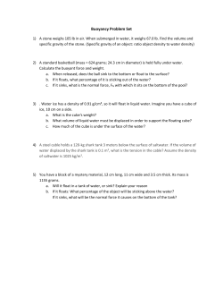 Buoyancy Problem Set