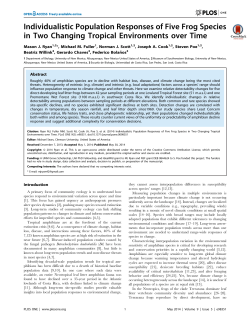 Individualistic Population Responses of Five Frog Species in