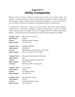Utility Companies - Wyoming Department of Transportation