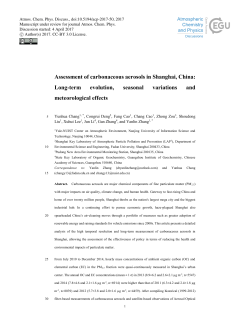 Assessment of carbonaceous aerosols in Shanghai, China
