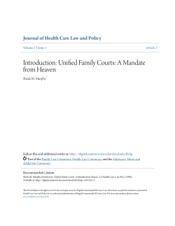 Introduction: Unified Family Courts: A Mandate from Heaven