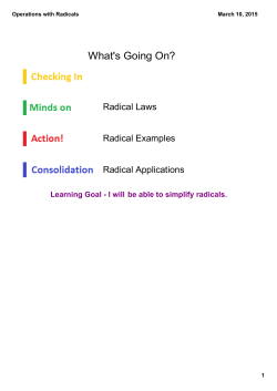Operations with Radicals