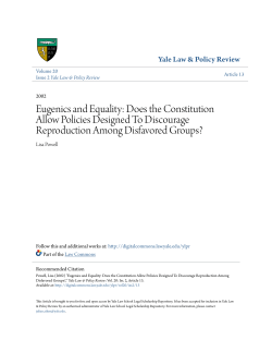 Eugenics and Equality: Does the Constitution Allow Policies