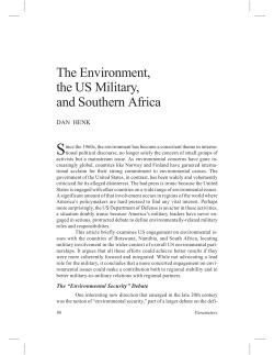 The Environment, the US Military, and Southern Africa