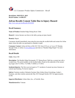 Jofran Recalls Cement Table Due to Injury Hazard